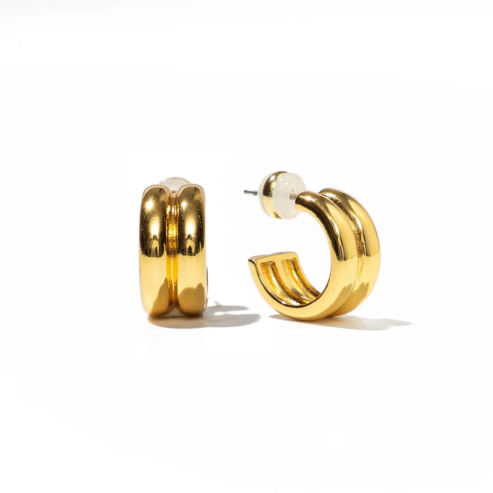 Twin Hoops Mini Gold