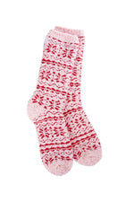 World's Softest - Holiday Cozy Winter Crew - Fair Isle Pink