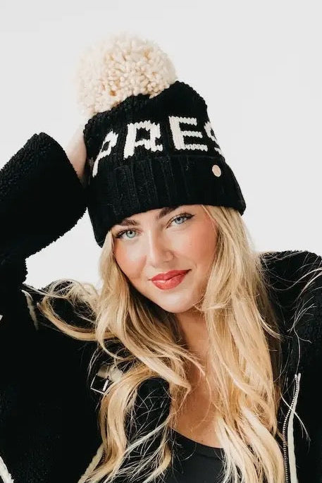 Apres Ski Pom Beanie Black