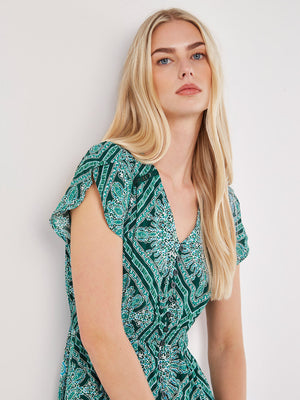 Diamond Crochet Maxi Dress Green