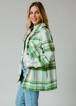 Noelle Shacket Green/Cream Plaid