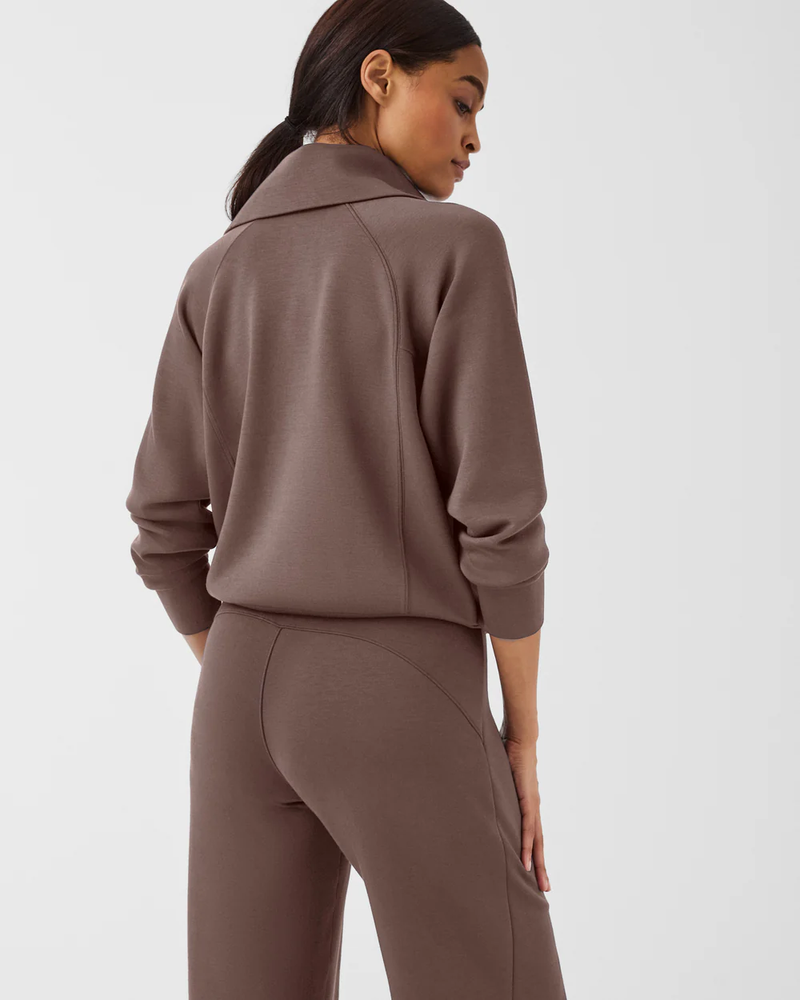 Spanx Air Essentials Half Zip Smoke