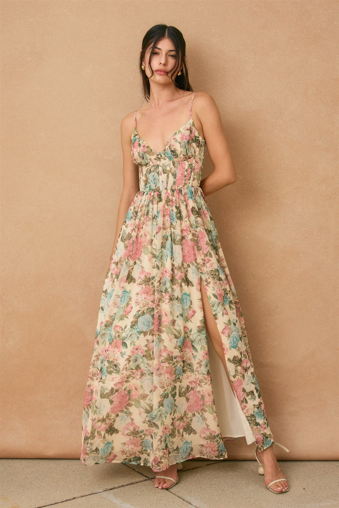 Sophie Corset Maxi Dress Romantic Floral L