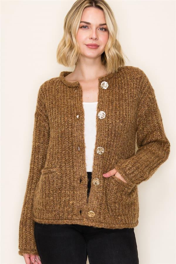 Quinn Chunky Cardigan Copper