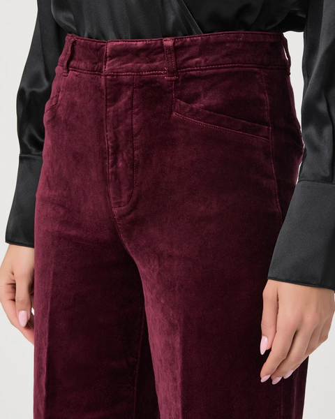 Anessa Velvet Trouser Wide Leg Dark Oxblood