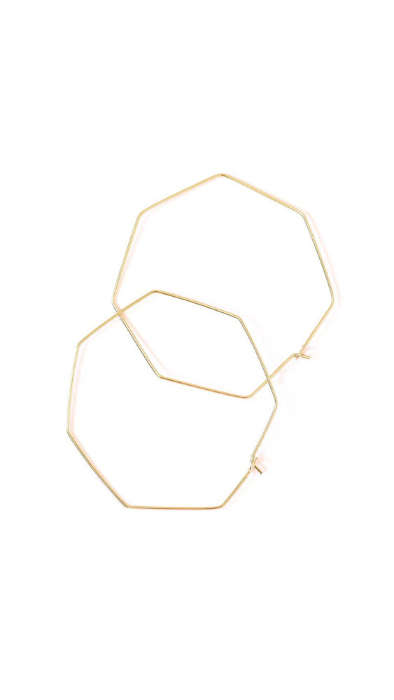 Agapantha Nash Octagon Medium Hoops 14k Gold Fill