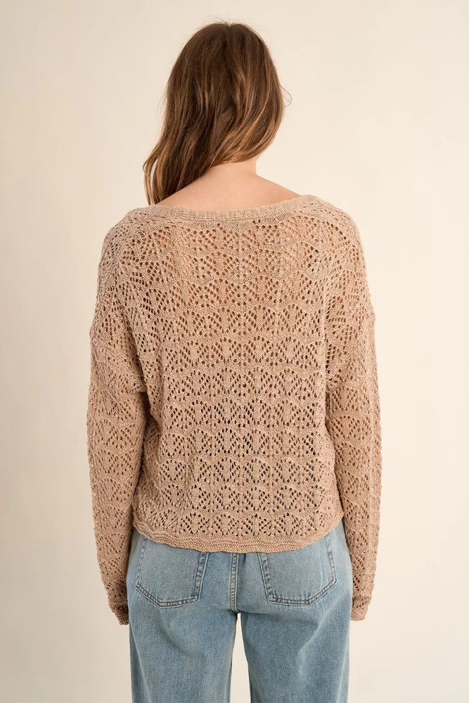 Jessica Open Knit Cardigan Beige – Mapel Boutique