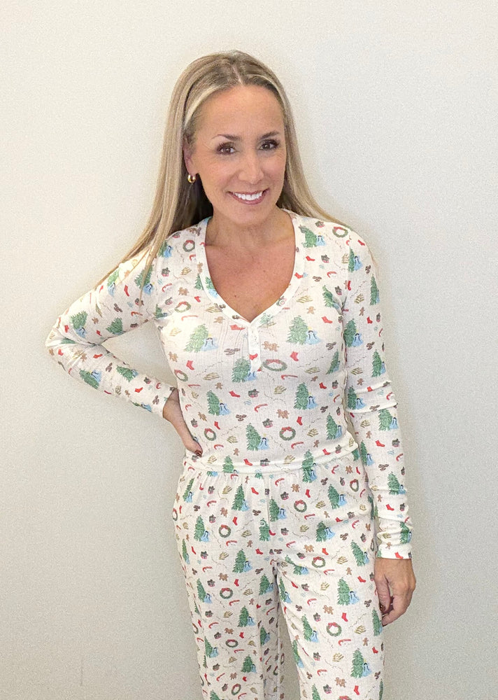 Cozy Christmas Pajama Top Cream