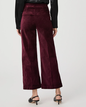 Anessa Velvet Trouser Wide Leg Dark Oxblood