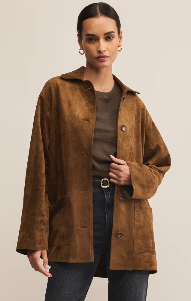 Decker Suede Chore Jacket Coconut