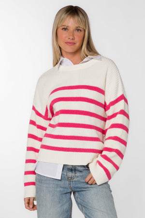 Bridgette Stripe Sweater Pink