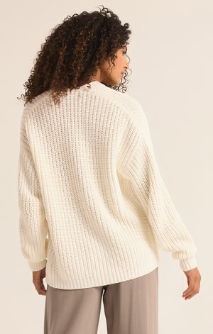 Sutton Rib Cardigan Sea Salt