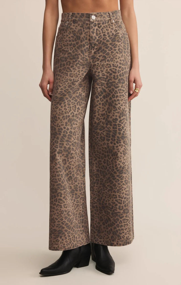 Marli Denim Leopard Pant Desert Tan