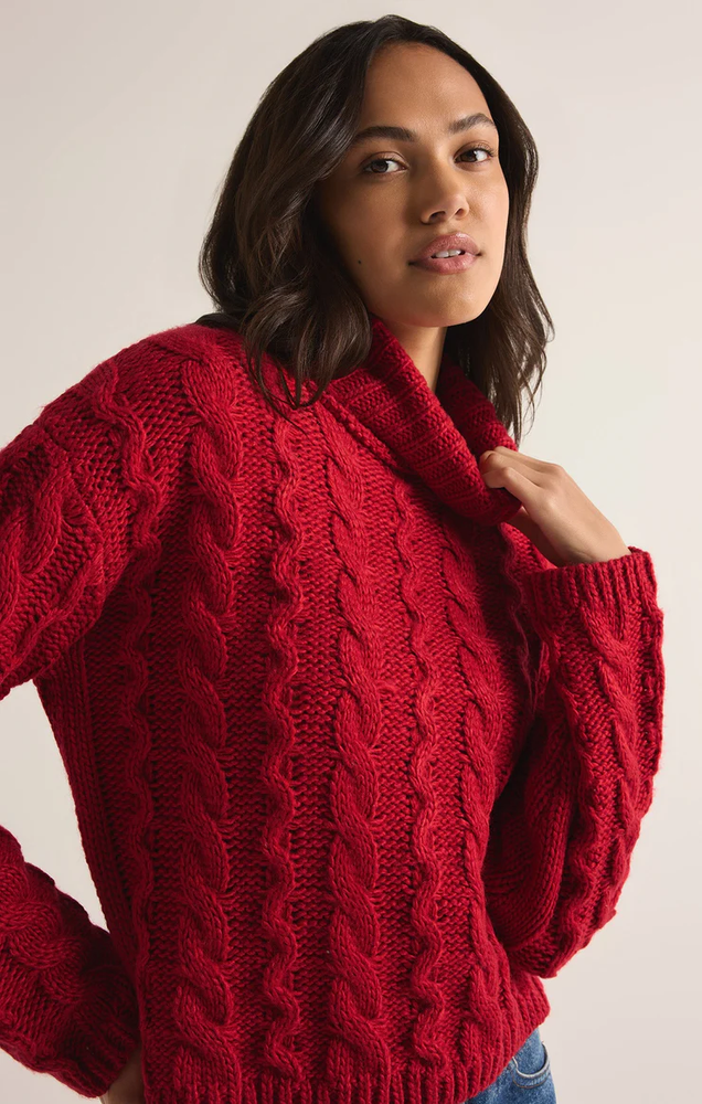 Tied To You Sweater Haute Red