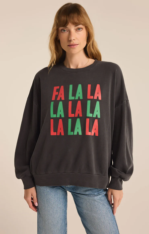 Fa La La Sunday Sweatshirt Black Sand