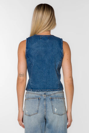 Dellis Denim Vest Evian Blue