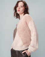 Nanse Mohair Sweater Argyle Beige