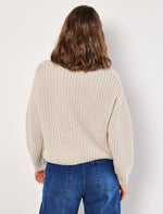 Chunky Cable Knit Sweater Stone