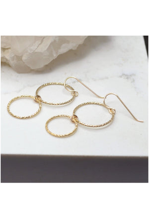 Lightweight Sparkle Circle Earrings 14k Gold Filled