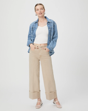 Sasha Ankle Cuffed Wide Leg Jean Vintage Soft Sand