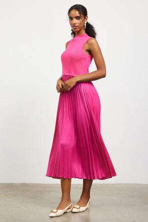 Blakely Pleated Tank Dress Pink