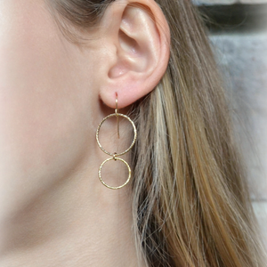 Lightweight Sparkle Circle Earrings 14k Gold Filled