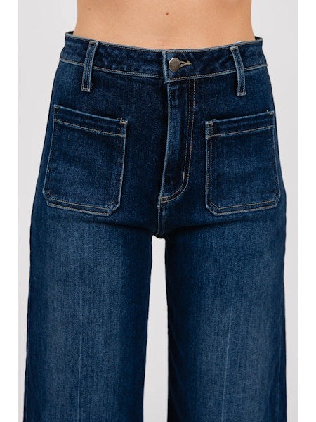 Sailor Front Patch Pocket Jeans Dark Wash