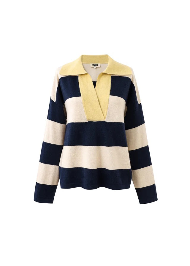Colchique Stripe Top Navy/Cream