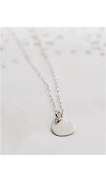 Tiny Heart Matte Necklace Sterling Silver