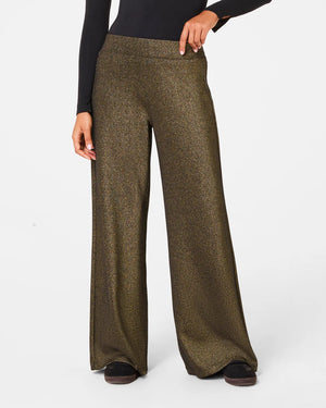 Spanx Air Essentials Wide Leg Pant Black/Gold Shimmer