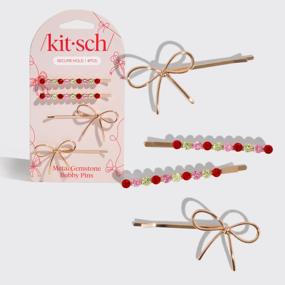 Holiday Gems & Bows Bobby Pin Set