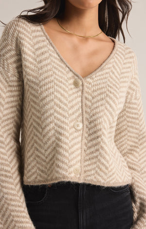 Naomi Herringbone Cardigan Sea Salt