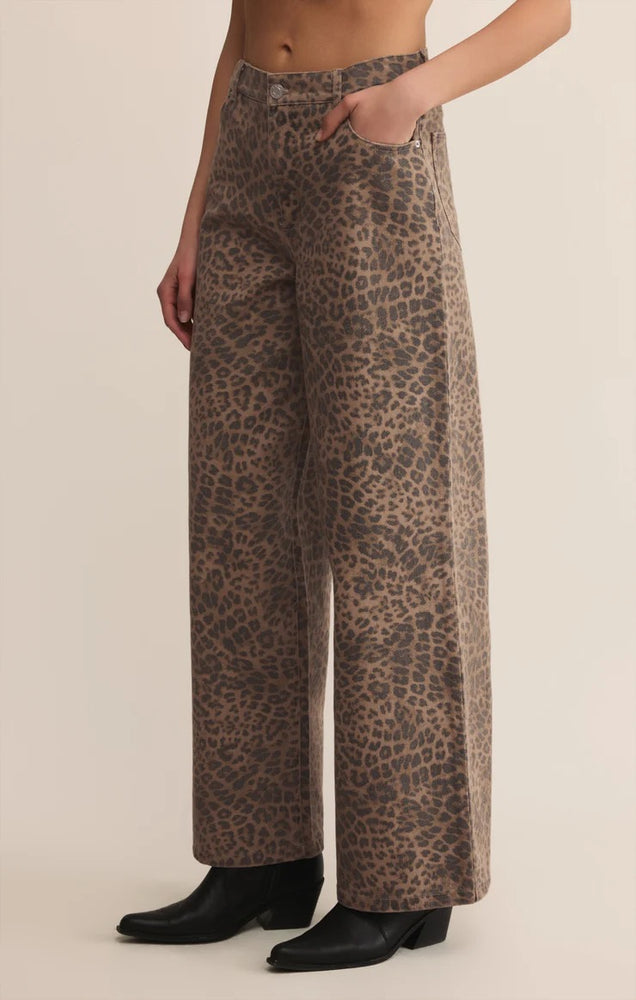Marli Denim Leopard Pant Desert Tan