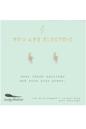 New Moon Earrings Gold Dipped - You Are Electric