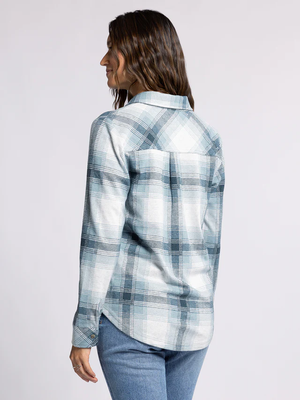 Lewis Top Cream Teal Plaid