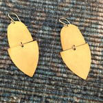 Arch Triangle Worn Brass Earrings