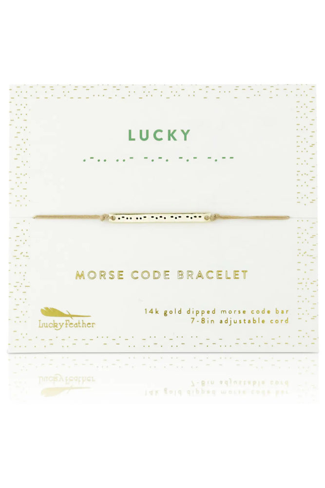 Morse Code Bar Bracelet - Lucky