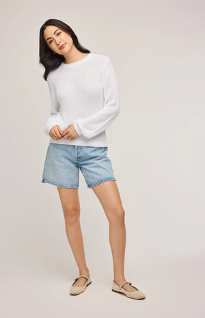 Maxine Pullover Sweater w/ Back Cut-Out White