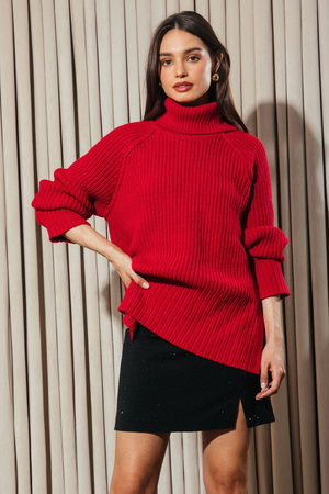 Sonya Turtleneck Sweater Red