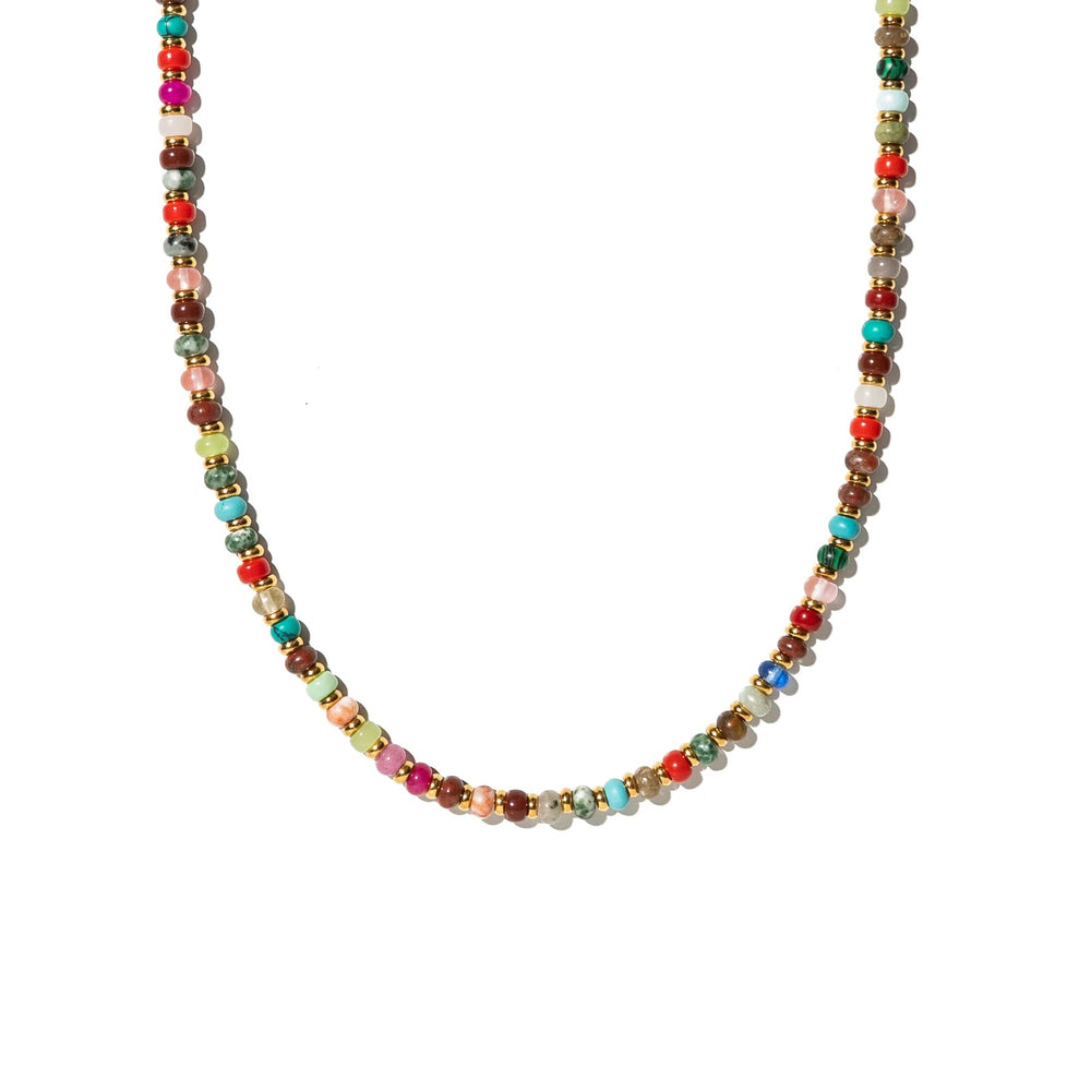 Gemstone Beaded Necklace (Waterproof)