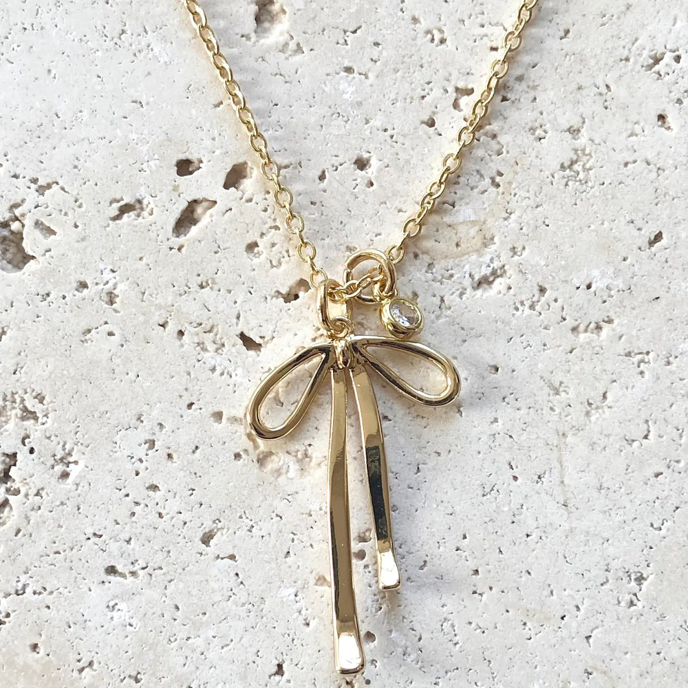 Ribbon Bow Charm Necklace