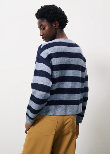 Megane Cardigan Blue Stripe