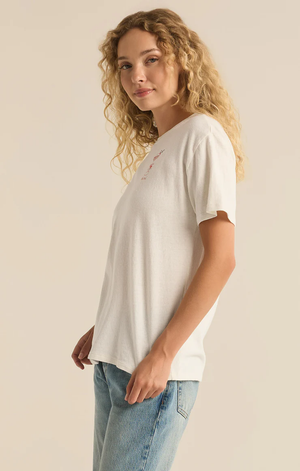 Holiday Cocktail Embroidered Tee Sea Salt