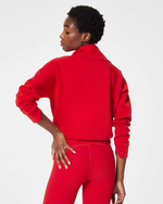 Spanx Air Essentials Half Zip Red