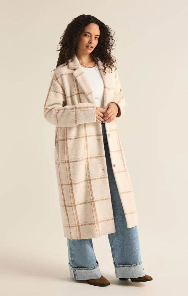 Mason Windowpane Coat Sea Salt