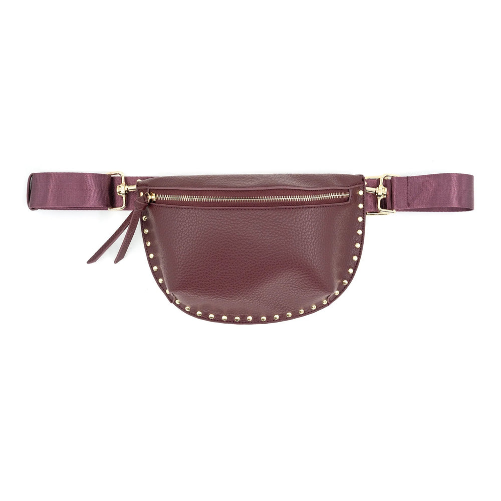Studded Belt Bag Burgundy