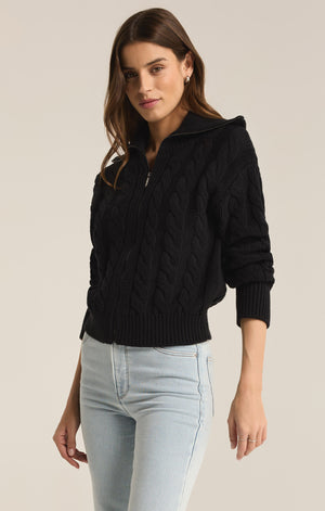 Hemingway Cable Cardigan Black