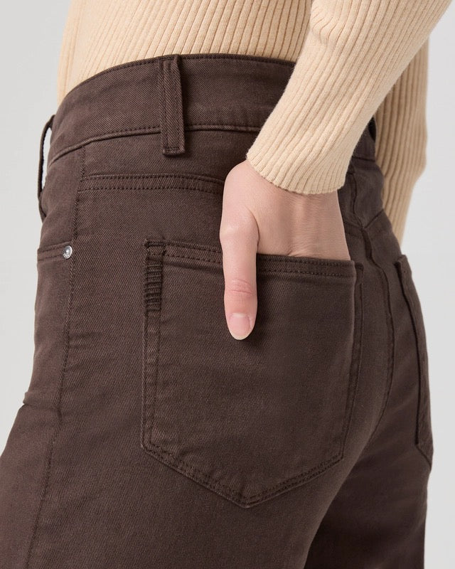 Sasha Ankle Wide Leg Jean Rich Chocolate