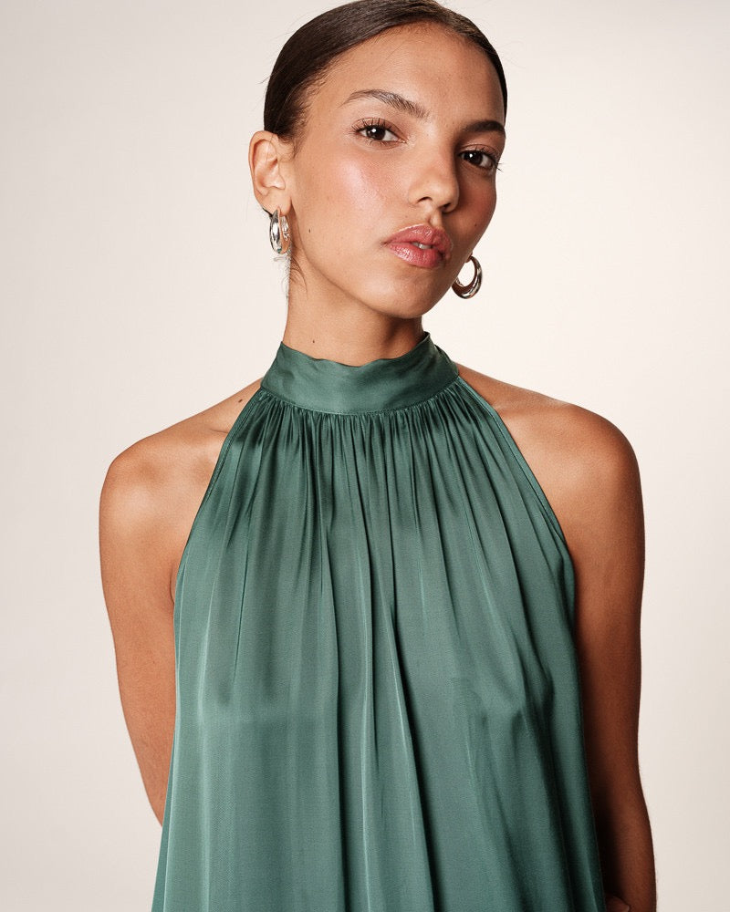 Rose Satin Dress Emeraude