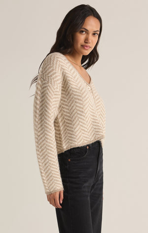 Naomi Herringbone Cardigan Sea Salt